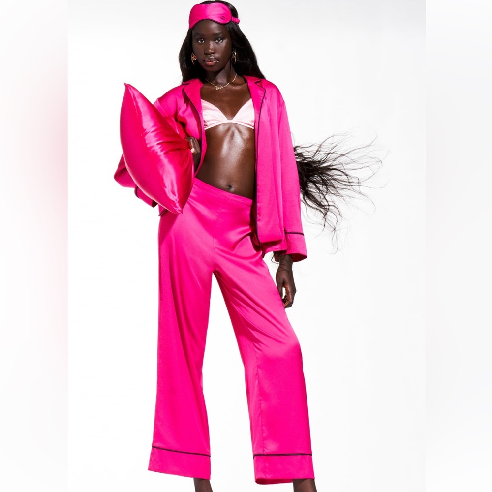 NWT Zara X Barbie Pajama Satin Shirt & Pant Set
